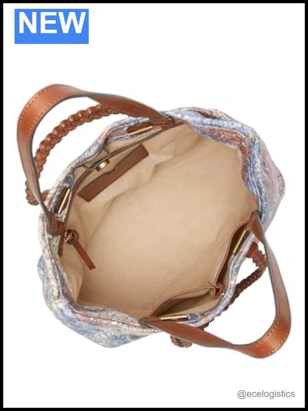 Lucky Brand Cotton Tote Magnet Closure Hobo Bag